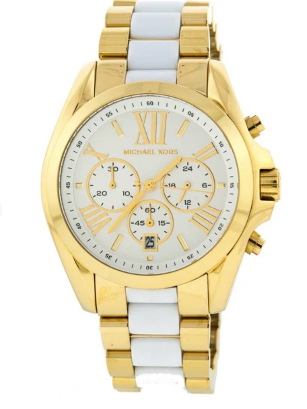 Michael Kors MK5743 Bradshaw Chronograph White Dial Two-tone Women's Watch